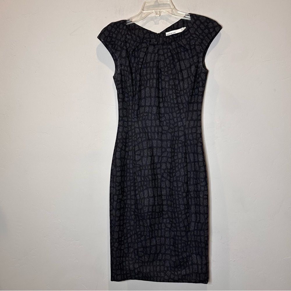 Karen Millen Black Textured Midi Dress - Picture 2 of 7